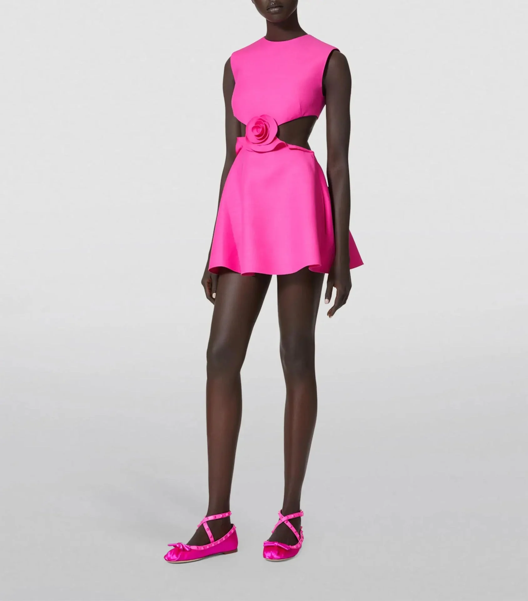 Floral Sleeveless Mini Dress with Cutout Detail