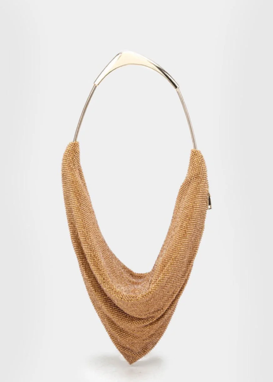 Elegant Rhinestone Embellished Tote Hat in Yellow & Silver