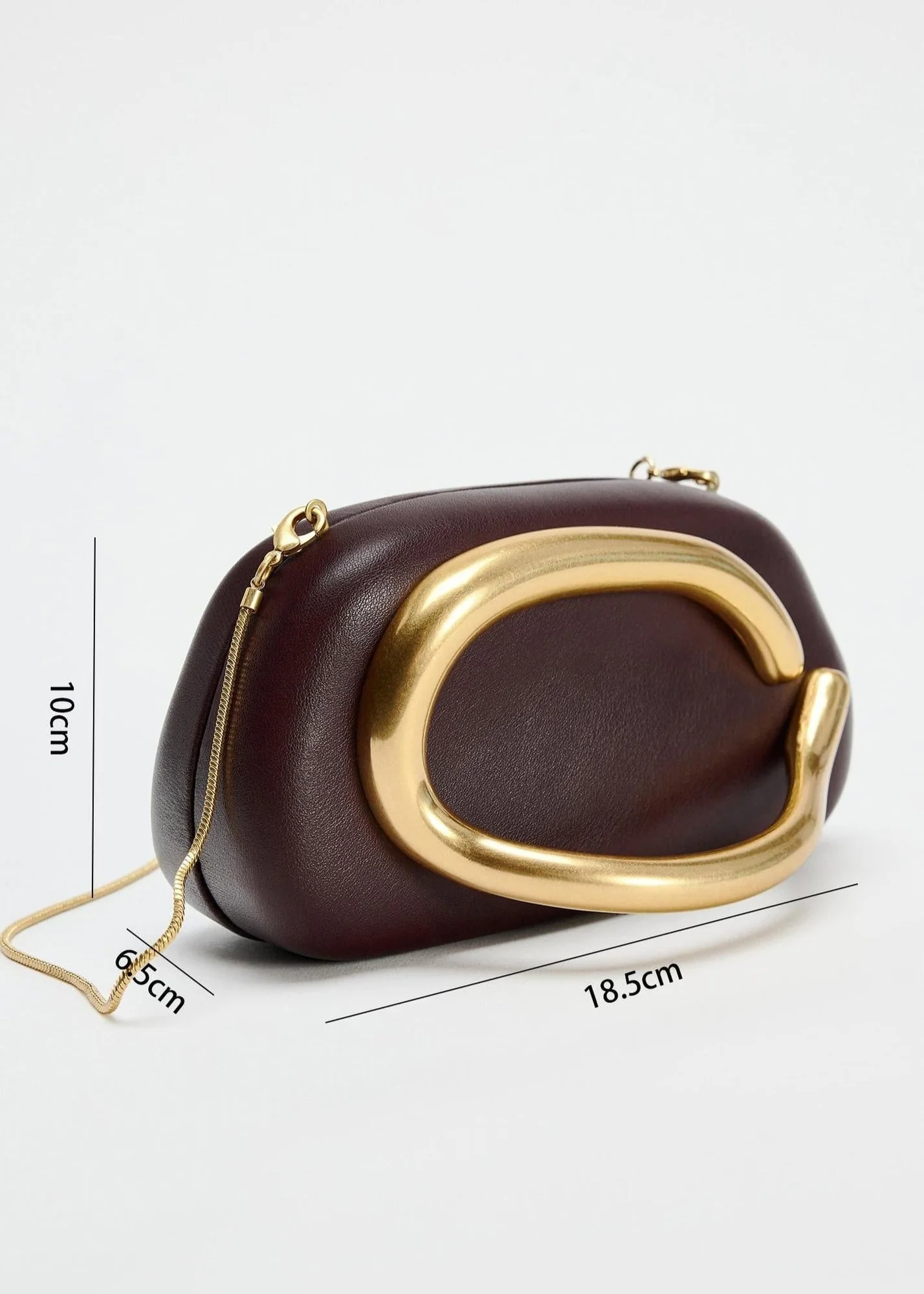 Burgundy Curved Metal Box Hat Bag