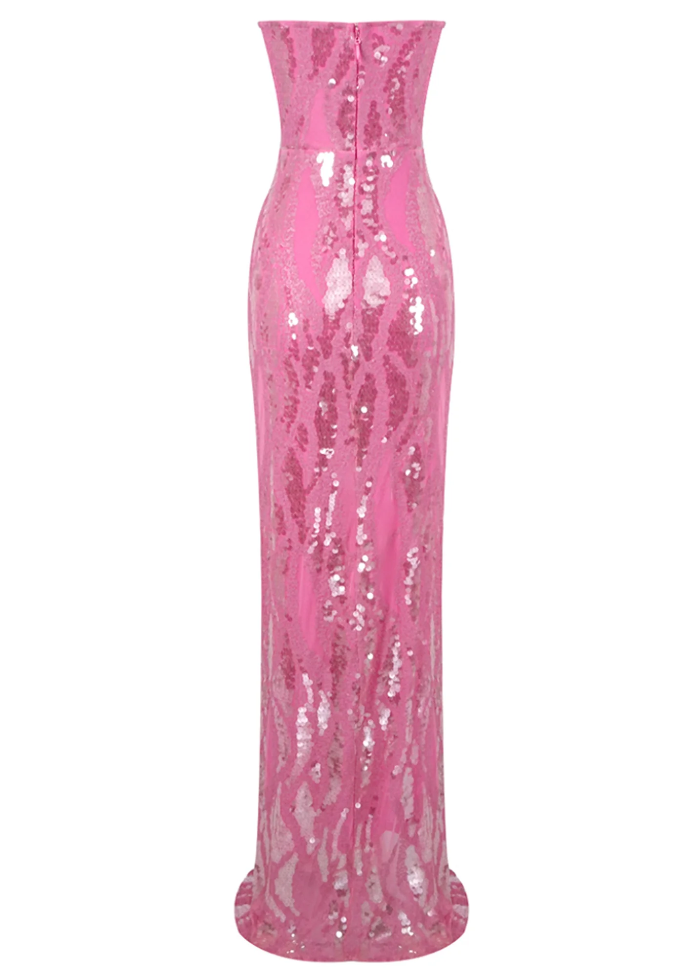 Pink Strapless Sequin Maxi Dress for Women