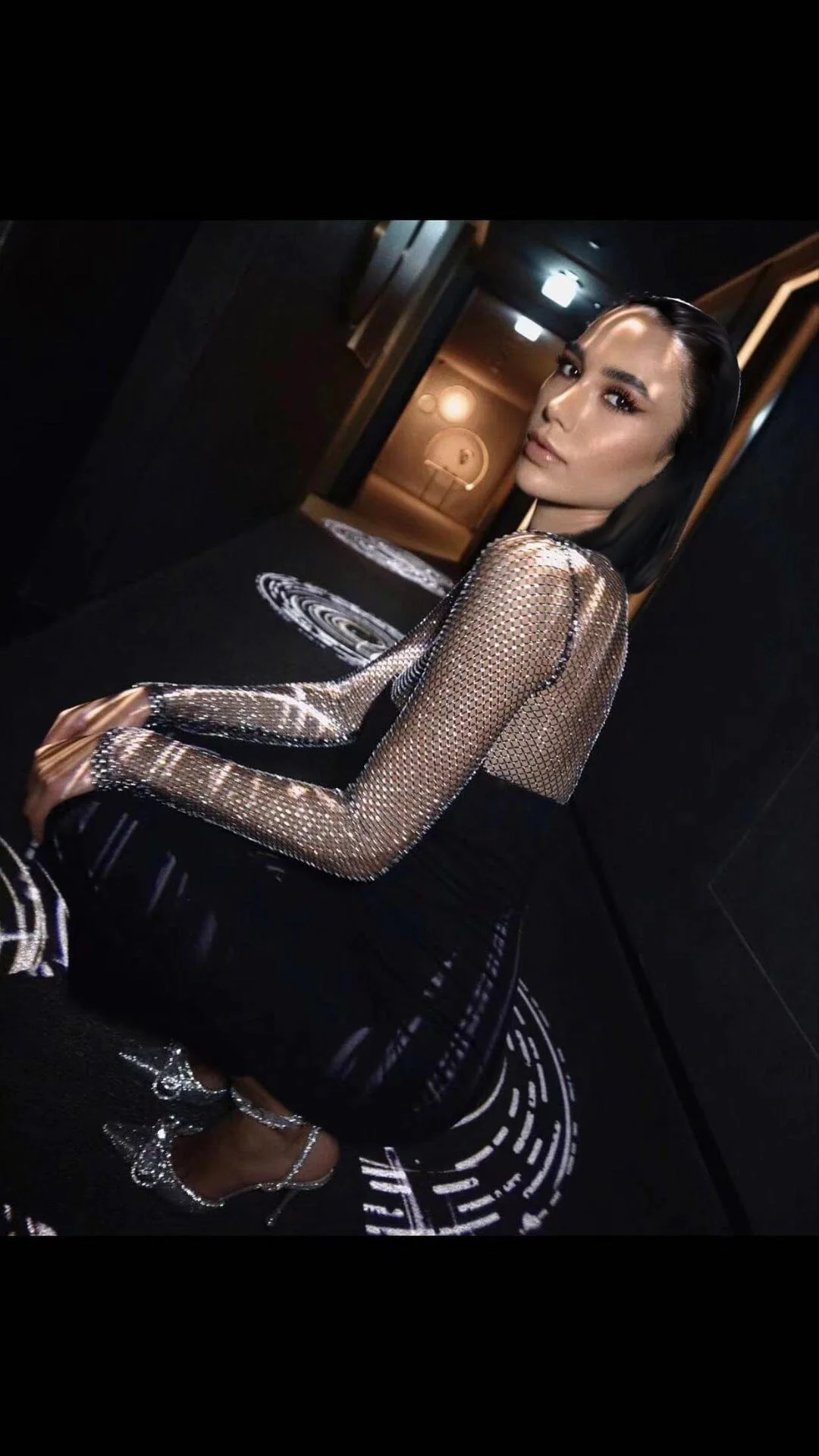 Black Crystal Bandage Midi Dress - Trendy Statement Piece