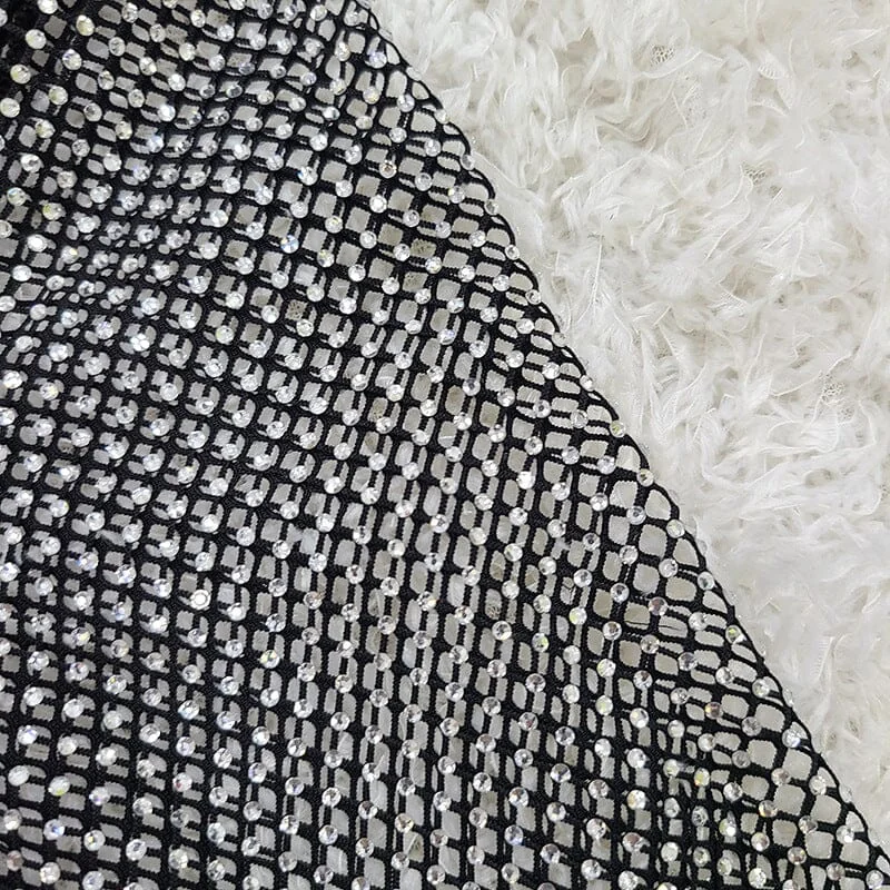 Black Crystal Bandage Midi Dress - Trendy Statement Piece