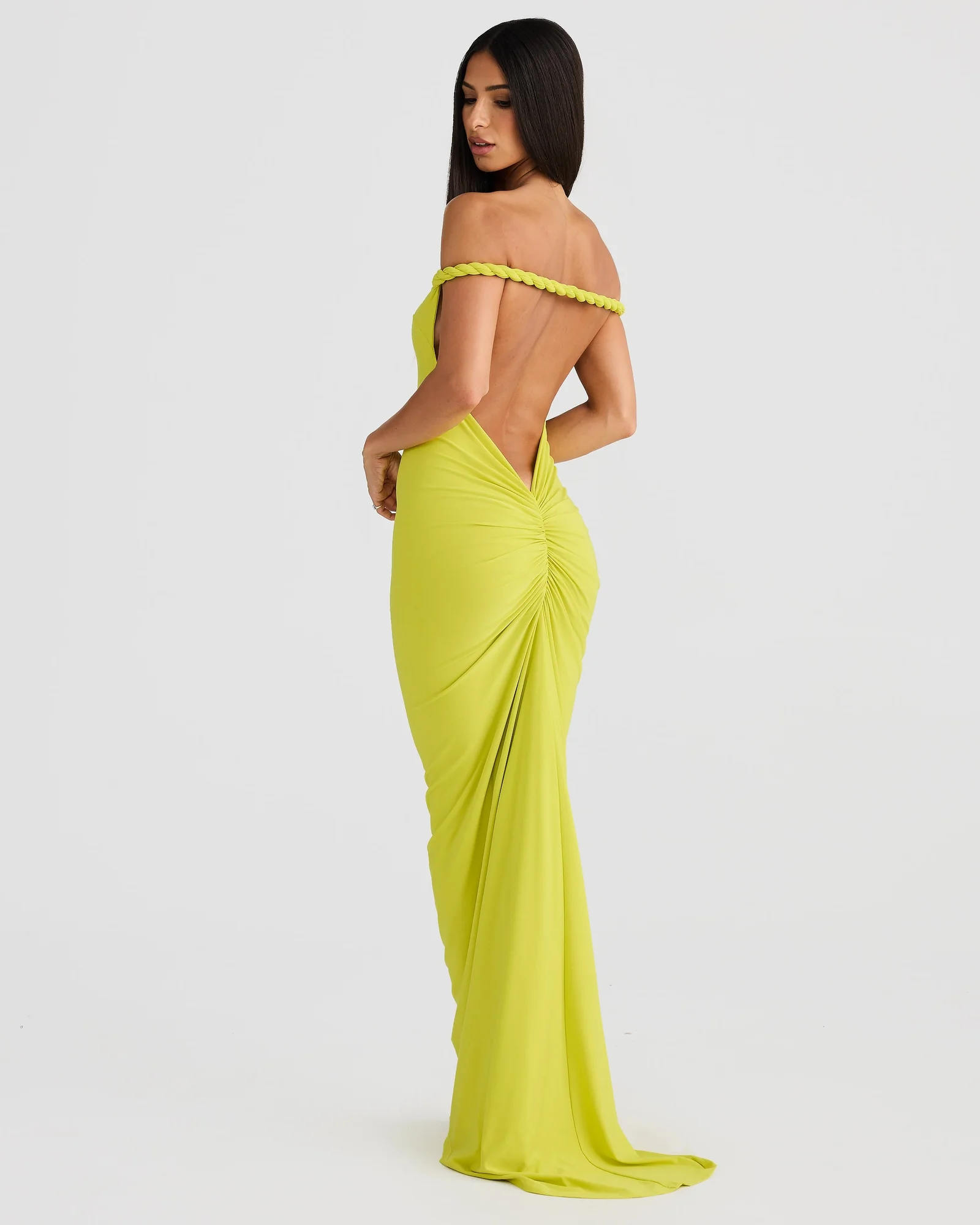 Chartreuse Halterneck Maxi Dress - Versatile Classic Design