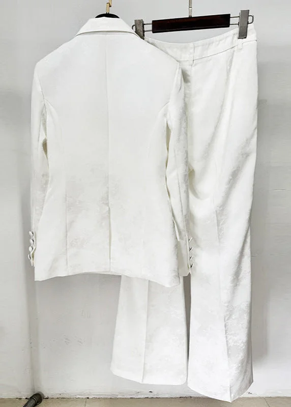 Opal Jacquard Double-Breasted Blazer Midi Dress in Ivory