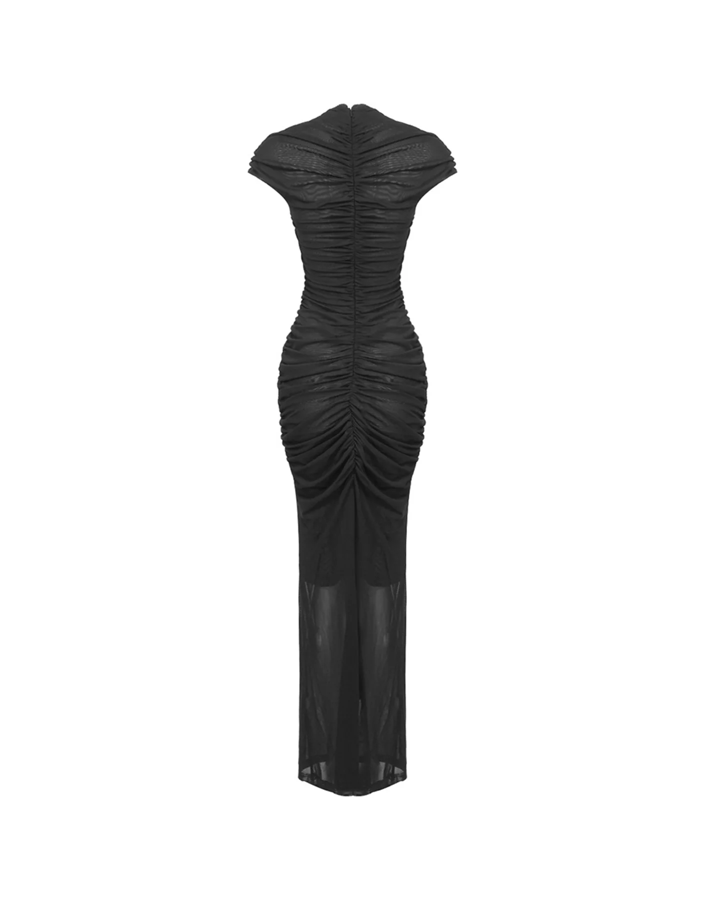 Black Retro Maxi Dress with Keyhole Detail
